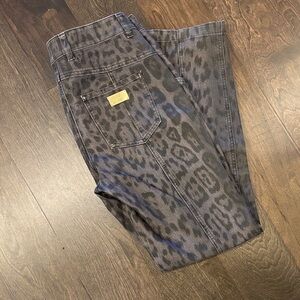 Escada Blackish Brown and Dark Gray Patterned Jeans